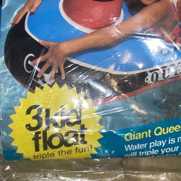 Vintage AQUA New Pool Float 3 Kid Float Triple the Fun Giant Queen Merry Float a - Picture 2 of 11